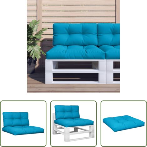 Cuscini per giardino -  Cuscini per Pallet 2 pz Blu in Tessuto