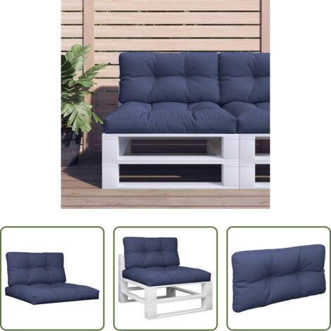 Cuscini per giardino -  Cuscini per Pallet 2 pz Blu Marino in Tessuto