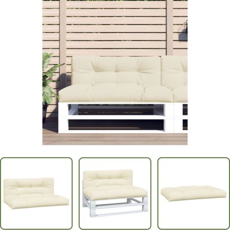 Cuscini per giardino -  Cuscini per Pallet 2 pz Crema in Tessuto