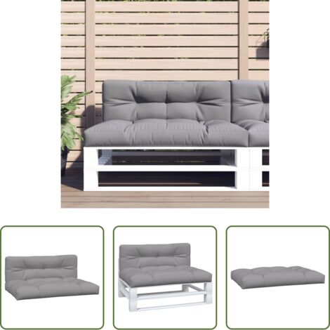 Cuscini per giardino -  Cuscini per Pallet 2 pz Grigi in Tessuto