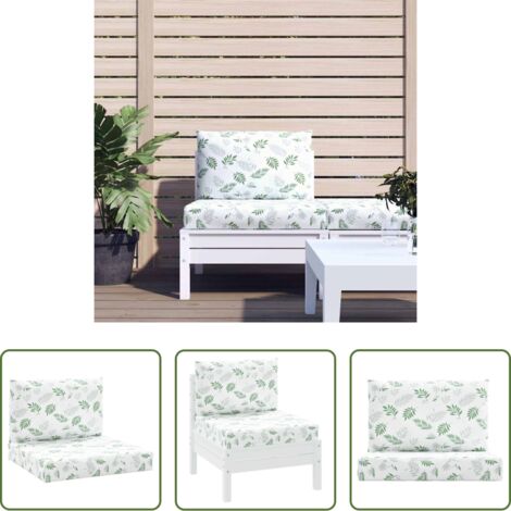 Cuscini per giardino -  Cuscini per Pallet 2 pz Motivo a Foglie in Tessuto Oxford