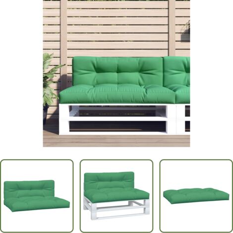 Cuscini per giardino -  Cuscini per Pallet 2 pz Verdi in Tessuto