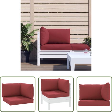 Cuscini per giardino -  Cuscini per Pallet 3 pz Rosso Vino in Tessuto Oxford