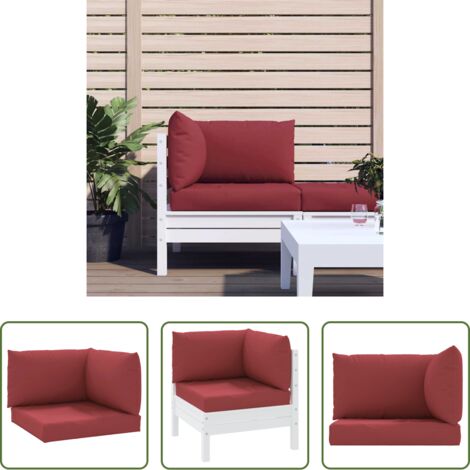 Cuscini per giardino -  Cuscini per Pallet 3 pz Rosso Vino in Tessuto Oxford