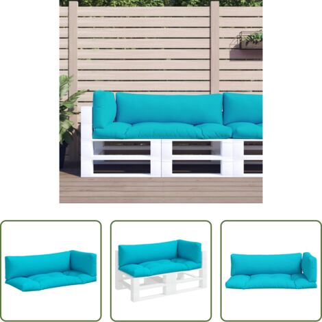 Cuscini per giardino -  Cuscini per Pallet 3 pz Turchese in Tessuto Oxford