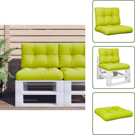 Cuscini per giardino - vidaXL Cuscini per Divani in Pallet 2 pz Verde Intenso in Tessuto - Cuscini in tessuto