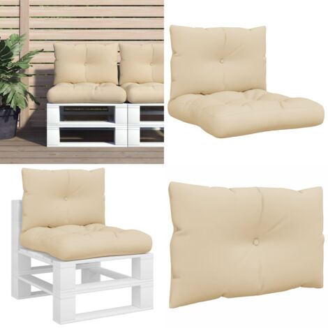 Cuscini per Pallet 2 pz Beige in Tessuto - Cuscino da giardino - Cuscino da patio
