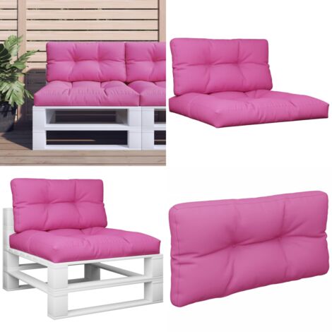 Cuscini per Pallet 2 pz Rosa in Tessuto - Cuscini per giardino - Cuscini per esterno