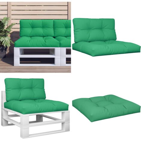 Cuscini per Pallet 2 pz Verdi in Tessuto - Cuscini per giardino - Cuscini esterni