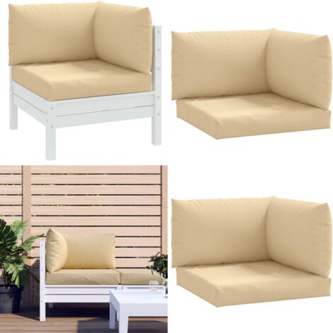 Cuscini per Pallet 3 pz Beige Mélange in Tessuto - Cuscini per giardino - Cuscini da esterno