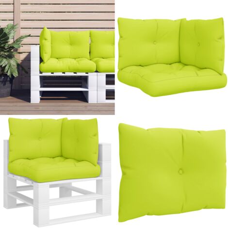 Cuscini per Pallet 3 pz Verde Intenso in Tessuto - Cuscini per giardino - Cuscini per esterno