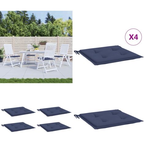Cuscini per Pallet 4 pz Blu Marino 40x40x4 cm in Tessuto Oxford - Cuscini per giardino - Cuscini per seduta