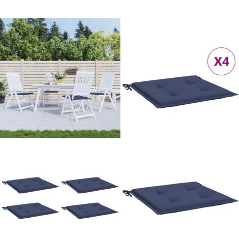 Cuscini per Pallet 4 pz Blu Marino 50x50x4 cm in Tessuto Oxford - Cuscini per giardino - Cuscini per esterno