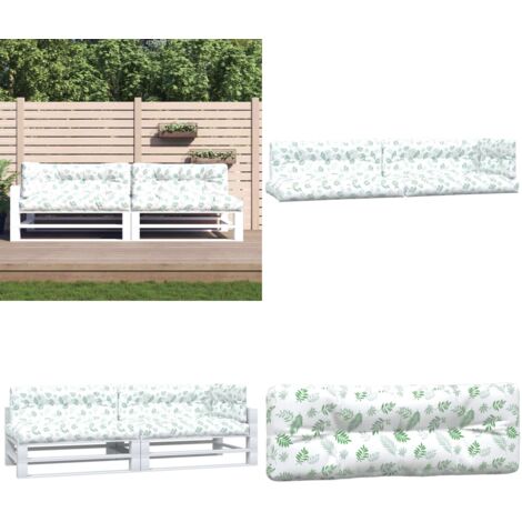 Cuscini per Pallet 5 pz con Motivo a Foglie in Tessuto - Cuscini per giardino - Cuscini esterni