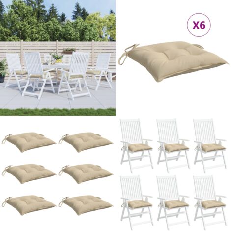 Cuscini per Pallet 6 pz Beige 50x50x7 cm Tessuto Oxford - Cuscino da giardino - Cuscino da patio