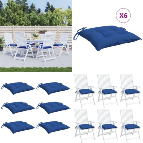 Cuscini per Pallet 6 pz Blu 50x50x7 cm Tessuto Oxford - Cuscino da giardino - Cuscino da patio