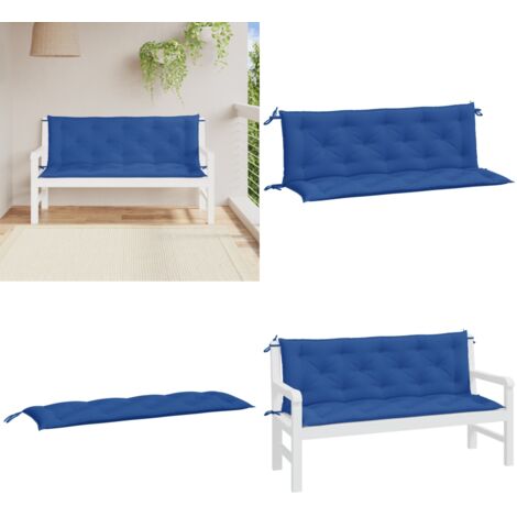 Cuscini per Panca 2 pz Blu 150x50x7 cm in Tessuto Oxford - Cuscino per panca - Cuscino da esterno