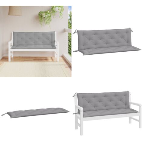 Cuscini per Panca 2 pz Grigi 150x50x7 cm in Tessuto Oxford - Cuscino per panca - Cuscino da esterno