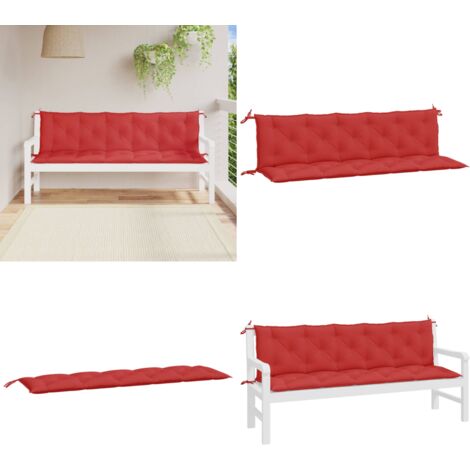 Cuscini per Panca 2 pz Rossi 180x50x7 cm in Tessuto Oxford - Cuscini per panca - Cuscini esterni