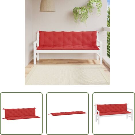 Cuscini per panca -  Cuscini per Panca 2 pz Rossi 180x50x7 cm in Tessuto Oxford
