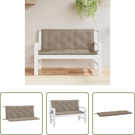 Cuscini per panca -  Cuscini per Panca 2 pz Tortora 120x50x7 cm in Tessuto Oxford