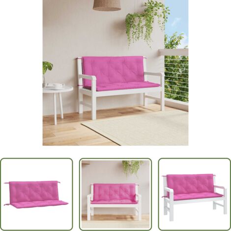 Cuscini per panca -  Cuscini per Panca da Giardino 2 pz Rosa 120x50x7 cm in Tessuto