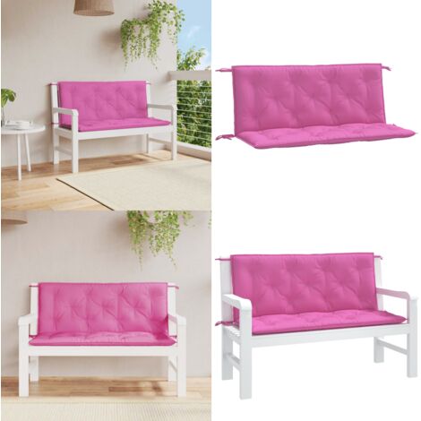 Cuscini per Panca da Giardino 2 pz Rosa 120x50x7 cm in Tessuto - Cuscini per panca - Cuscini per patio