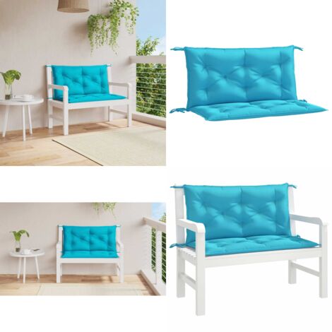 Cuscini per Panca da Giardino 2 pz Turchese 100x50x7 cm Tessuto - Cuscino da patio - Cuscino per panca