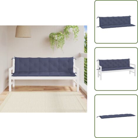 Cuscini per patio - vidaXL Cuscini per Panca 2 pz Blu Marino 180x50x7 cm in Tessuto Oxford - Cuscini per soggiorno