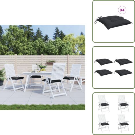 Cuscini per patio - vidaXL Cuscini per Sedia 4 pz Neri 40x40x7 cm in Tessuto Oxford - Cuscini per casa