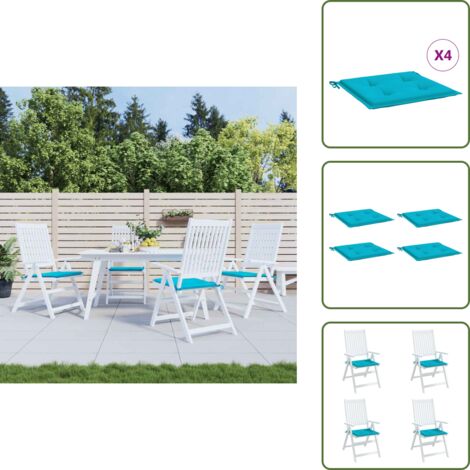 Cuscini per patio - vidaXL Cuscini per Sedia 5 pz Turchese 50x50x4 cm in Tessuto - Cuscini per casa