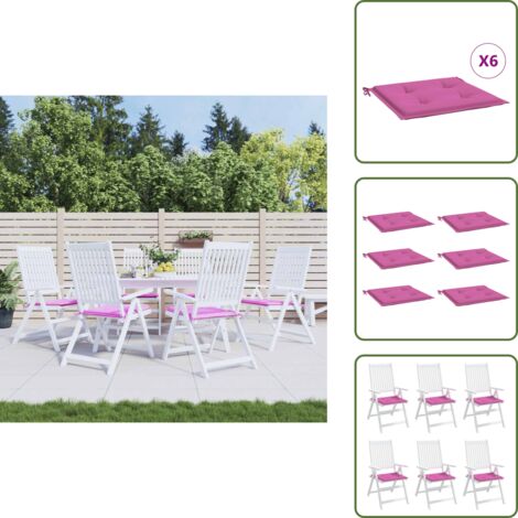 Cuscini per patio - vidaXL Cuscini per Sedia 6 pz Rosa 50x50x4 cm in Tessuto - Cuscini per casa