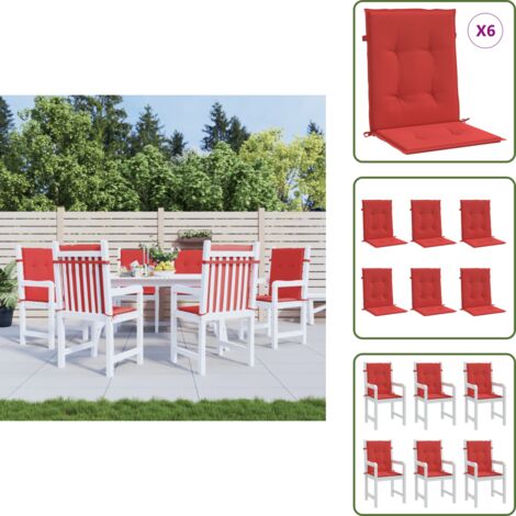 Cuscini per patio - vidaXL Cuscini per Sedia da Giardino 6 pz Rossi 100x50x3 cm in Tessuto - Cuscini per casa