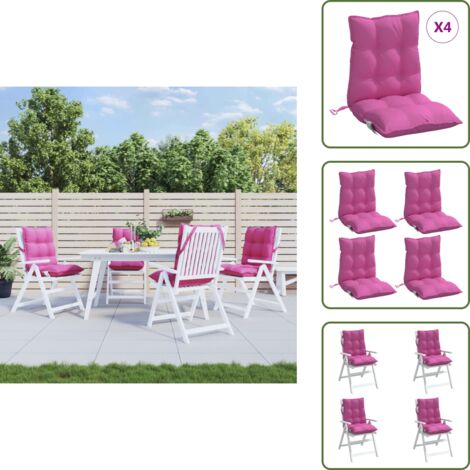 Cuscini per patio - vidaXL Cuscini per Sedia Schienale Basso 4 pz Rosa in Tessuto Oxford - Cuscini per casa