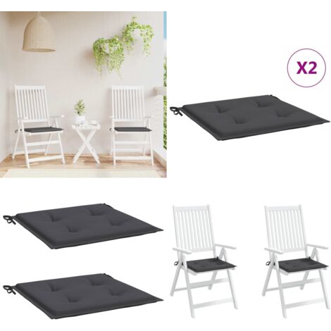 Cuscini per Sedia 2 pz Antracite 50x50x4 cm in Tessuto Oxford - Cuscino per sedile - Cuscino da patio