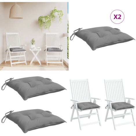 Cuscini per Sedia 2 pz Grigi 40x40x7 cm in Tessuto Oxford - Cuscino da patio - Cuscino per sedile