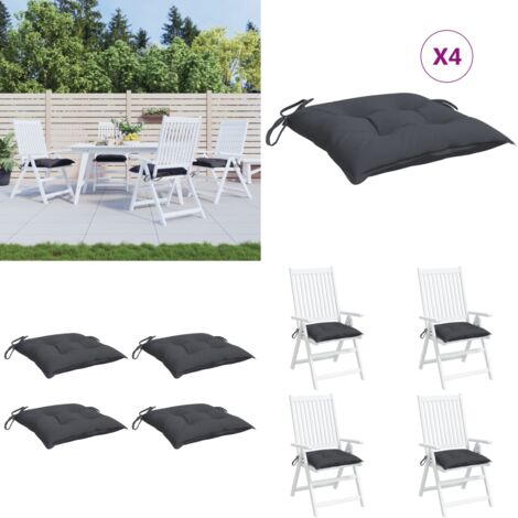Cuscini per Sedia 4 pz Antracite 50x50x7 cm Tessuto Oxford - Cuscino da patio - Cuscino per sedile