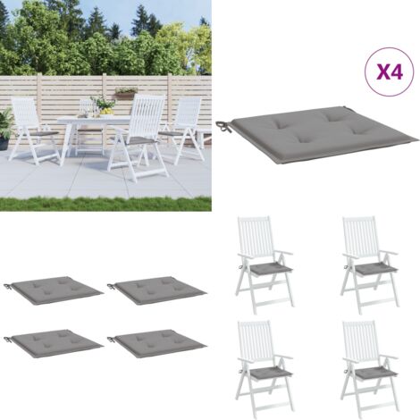 Cuscini per Sedia 4 pz Grigi 50x50x4 cm in Tessuto Oxford - Cuscini per sedile - Cuscini esterni