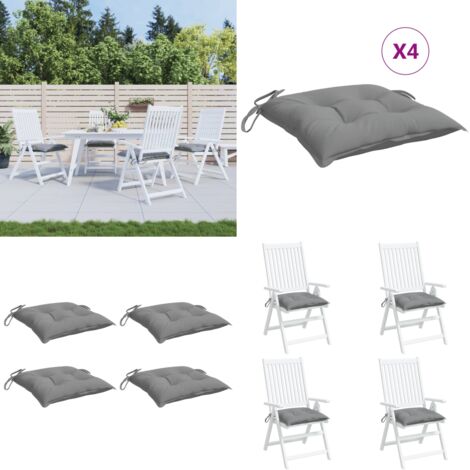 Cuscini per Sedia 4 pz Grigi 50x50x7 cm Tessuto Oxford - Cuscini da giardino - Cuscini per patio