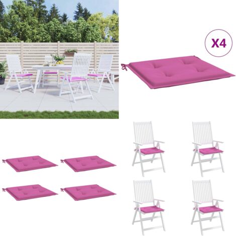 Cuscini per Sedia 4 pz Rosa 50x50x4 cm in Tessuto - Cuscini da giardino - Cuscini per patio