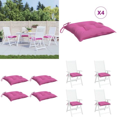 Cuscini per Sedia 4 pz Rosa 50x50x7 cm in Tessuto Oxford - Cuscini da giardino - Cuscini per patio