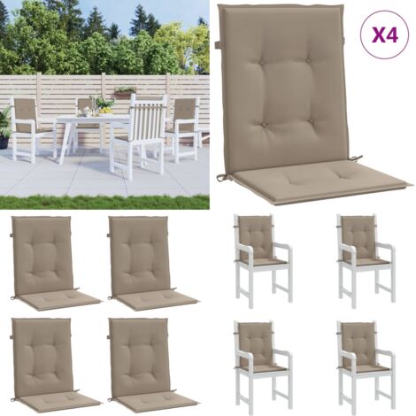 Cuscini per Sedia 4 pz Tortora 100x50x3 cm in Tessuto Oxford - Cuscini da giardino - Cuscini per patio