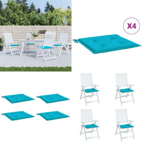 Cuscini per Sedia 5 pz Turchese 50x50x4 cm in Tessuto - Cuscini per sedile - Cuscini esterni