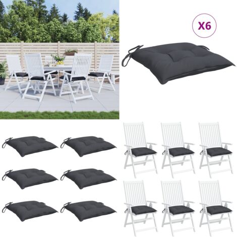 Cuscini per Sedia 6 pz Antracite 40x40x7 cm in Tessuto Oxford - Cuscini per sedi - Cuscini esterni