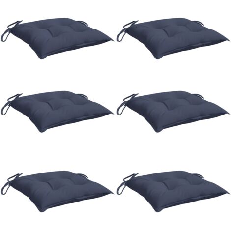 Cuscini per Sedia 6 pz Blu Marino 40x40x7 cm in Tessuto Oxford vidaXL