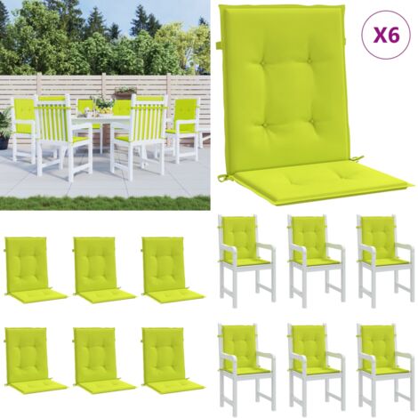 Cuscini per Sedia 6 pz Verde Intenso 100x50x3 cm Tessuto Oxford - Cuscini esterni - Cuscini per giardino