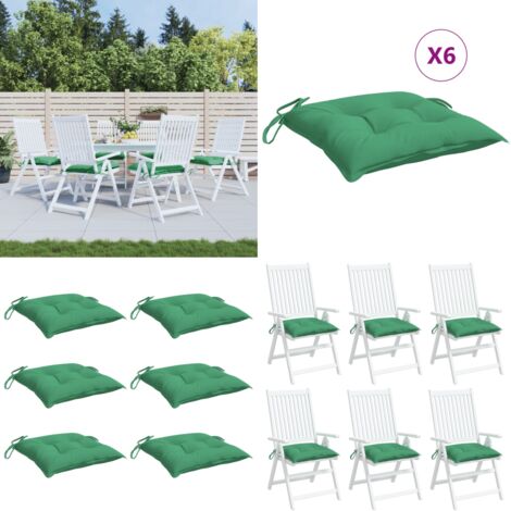 Cuscini per Sedia 6 pz Verdi 40x40x7 cm in Tessuto Oxford - Cuscini esterni - Cuscini da giardino