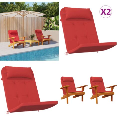 Cuscini per Sedia Adirondack 2 pz Rosso in Tessuto Oxford - Cuscini esterni - Cuscini per giardino