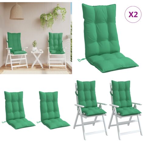 Cuscini per Sedia con Schienale Alto 2 pz Verde Tessuto Oxford - Cuscini esterni - Cuscini per giardino