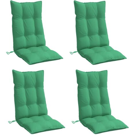 Cuscini per Sedia con Schienale Alto 4 pz Verde Tessuto Oxford vidaXL